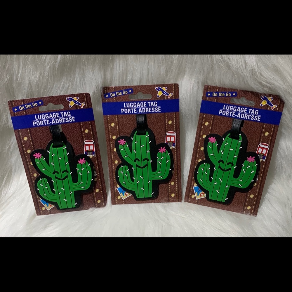 3 New Cactus Luggage Tag Travel ID Badge Novelty
